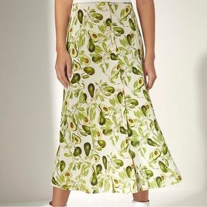 Aritzia Wilfred Free avocado print skirt